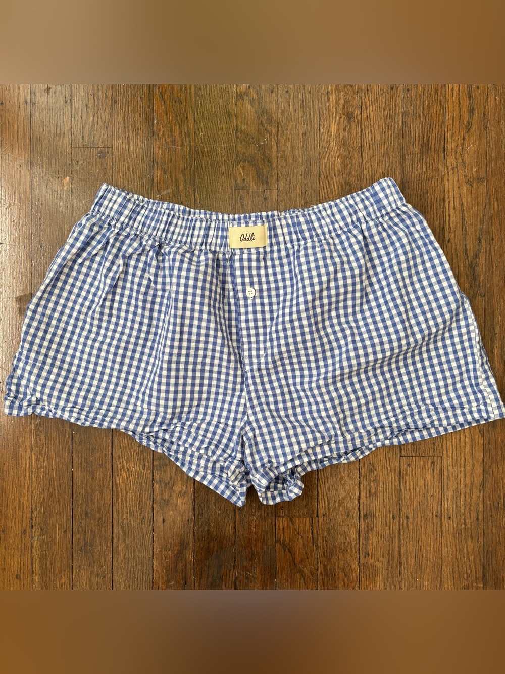 Oddli Classic Blue/White Gingham Boxer Shorts Size M/L